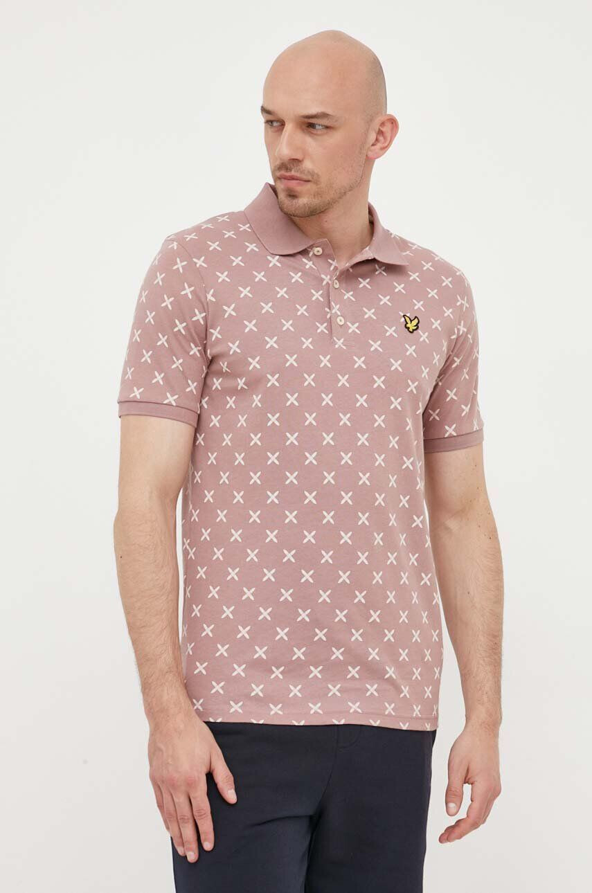 Lyle & Scott Bavlněné polo tričko růžová barva - Pepit.cz