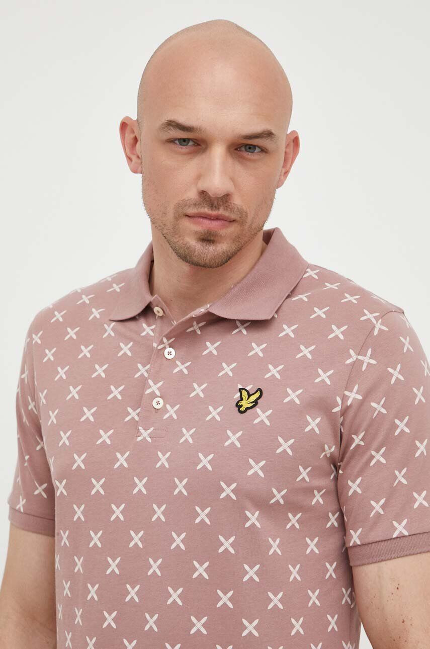 Lyle & Scott Bavlněné polo tričko růžová barva - Pepit.cz