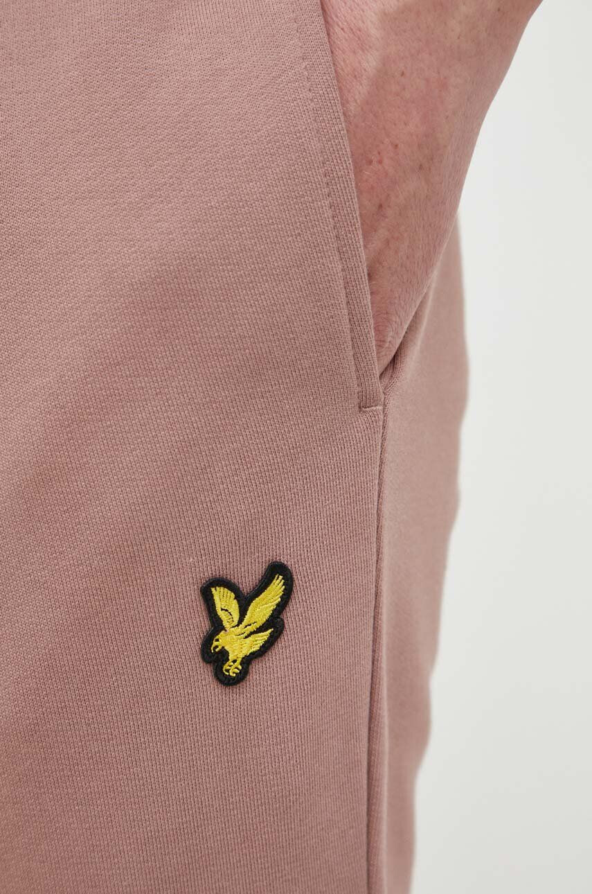 Lyle & Scott Bavlněné tepláky růžová barva - Pepit.cz