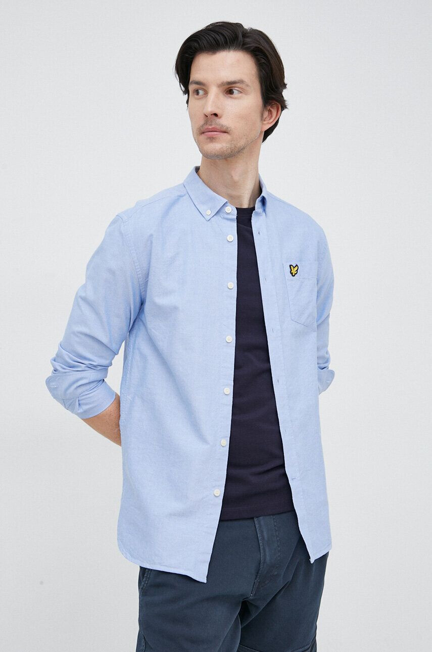 Lyle & Scott Bavlněné tričko regular s límečkem button-down - Pepit.cz