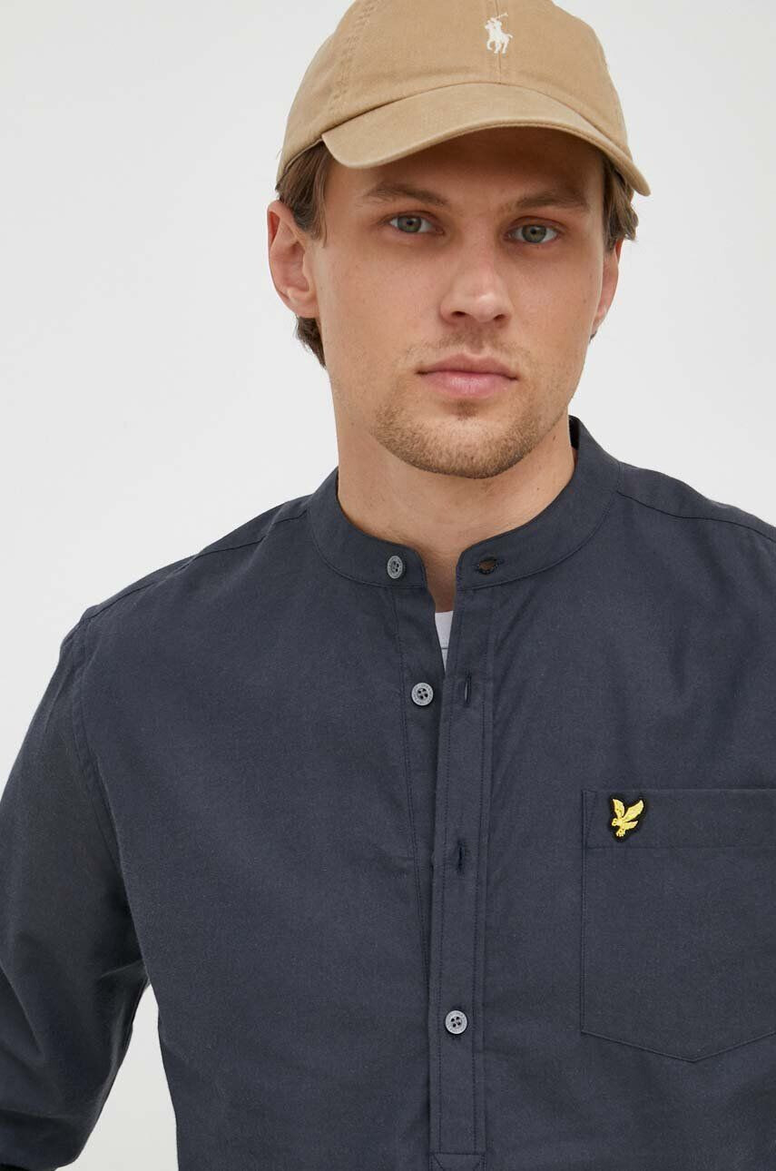 Lyle & Scott Bavlněné tričko tmavomodrá barva regular - Pepit.cz