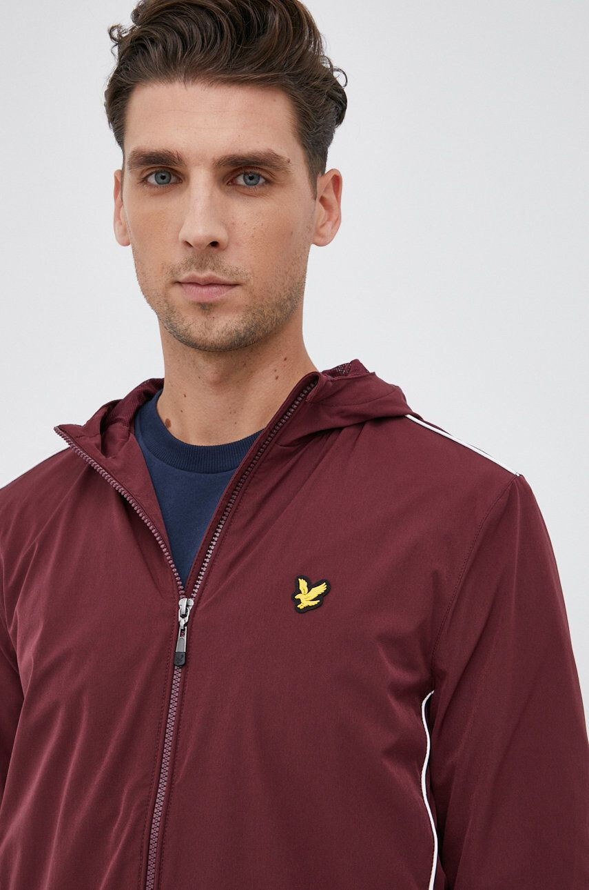 Lyle & Scott Bunda vínová barva přechodná - Pepit.cz