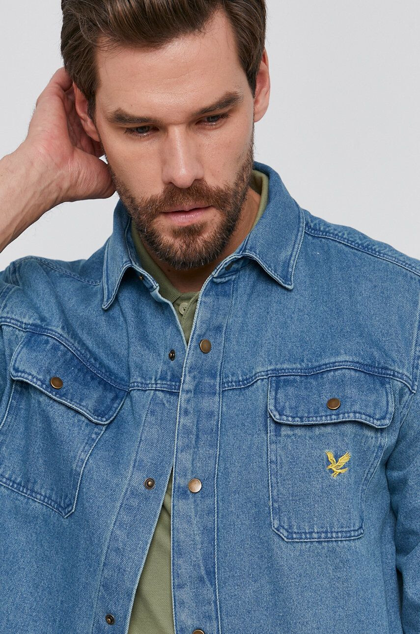 Lyle & Scott Džínová košile pánská regular s klasickým límcem - Pepit.cz