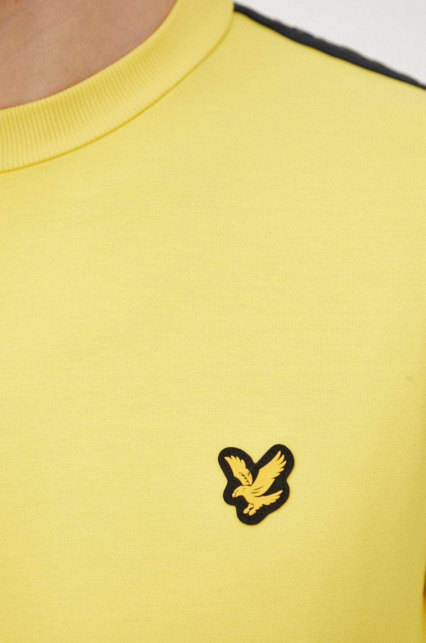 Lyle & Scott Mikina pánská žlutá barva s aplikací - Pepit.cz