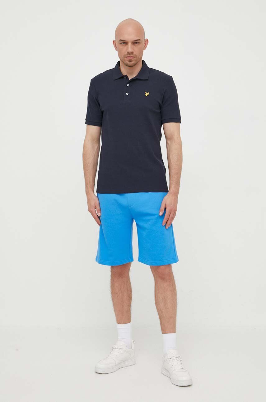 Lyle & Scott Polo tričko tmavomodrá barva s aplikací - Pepit.cz