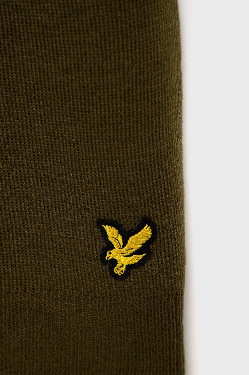 Lyle & Scott Šála zelená barva hladká - Pepit.cz