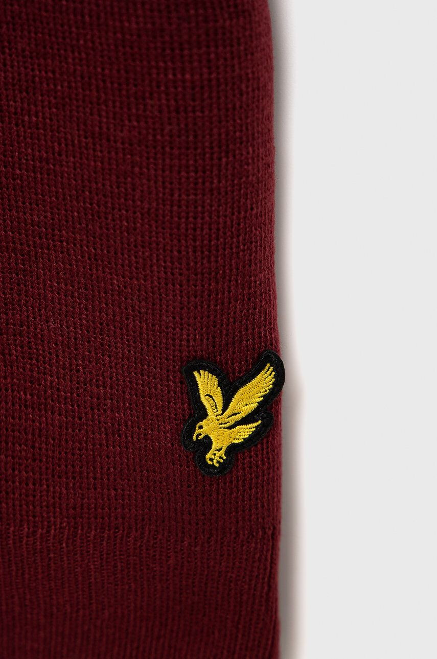 Lyle & Scott Šála vínová barva hladká - Pepit.cz