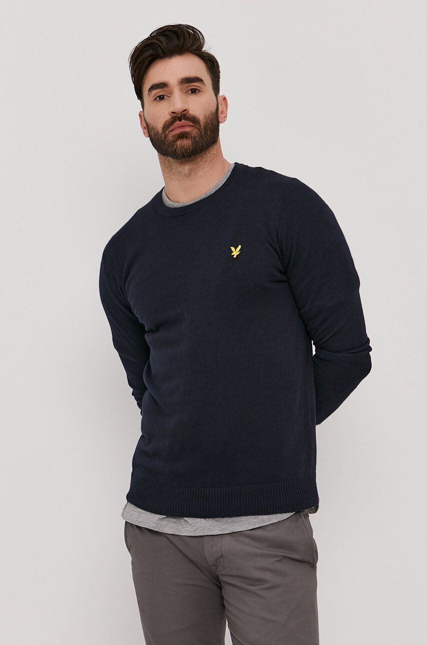 Lyle & Scott Svetr pánský tmavomodrá barva lehký - Pepit.cz