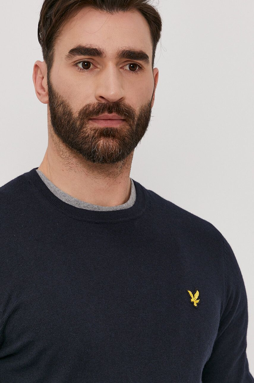 Lyle & Scott Svetr pánský tmavomodrá barva lehký - Pepit.cz