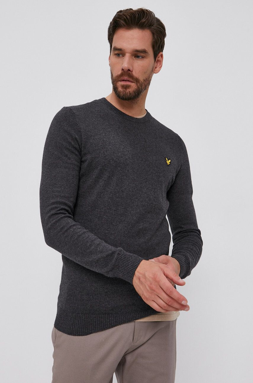 Lyle & Scott Svetr z vlněné směsi pánský šedá barva - Pepit.cz