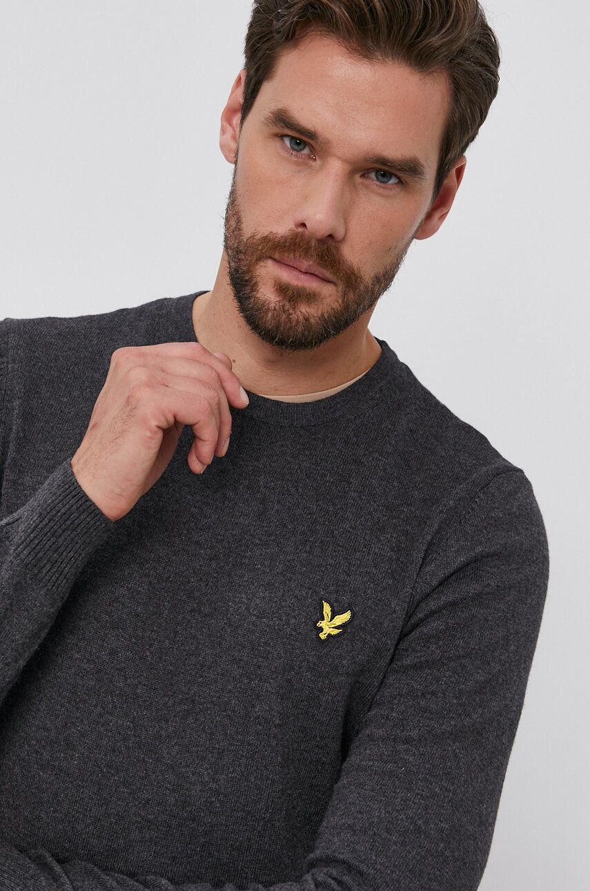 Lyle & Scott Svetr z vlněné směsi pánský šedá barva - Pepit.cz