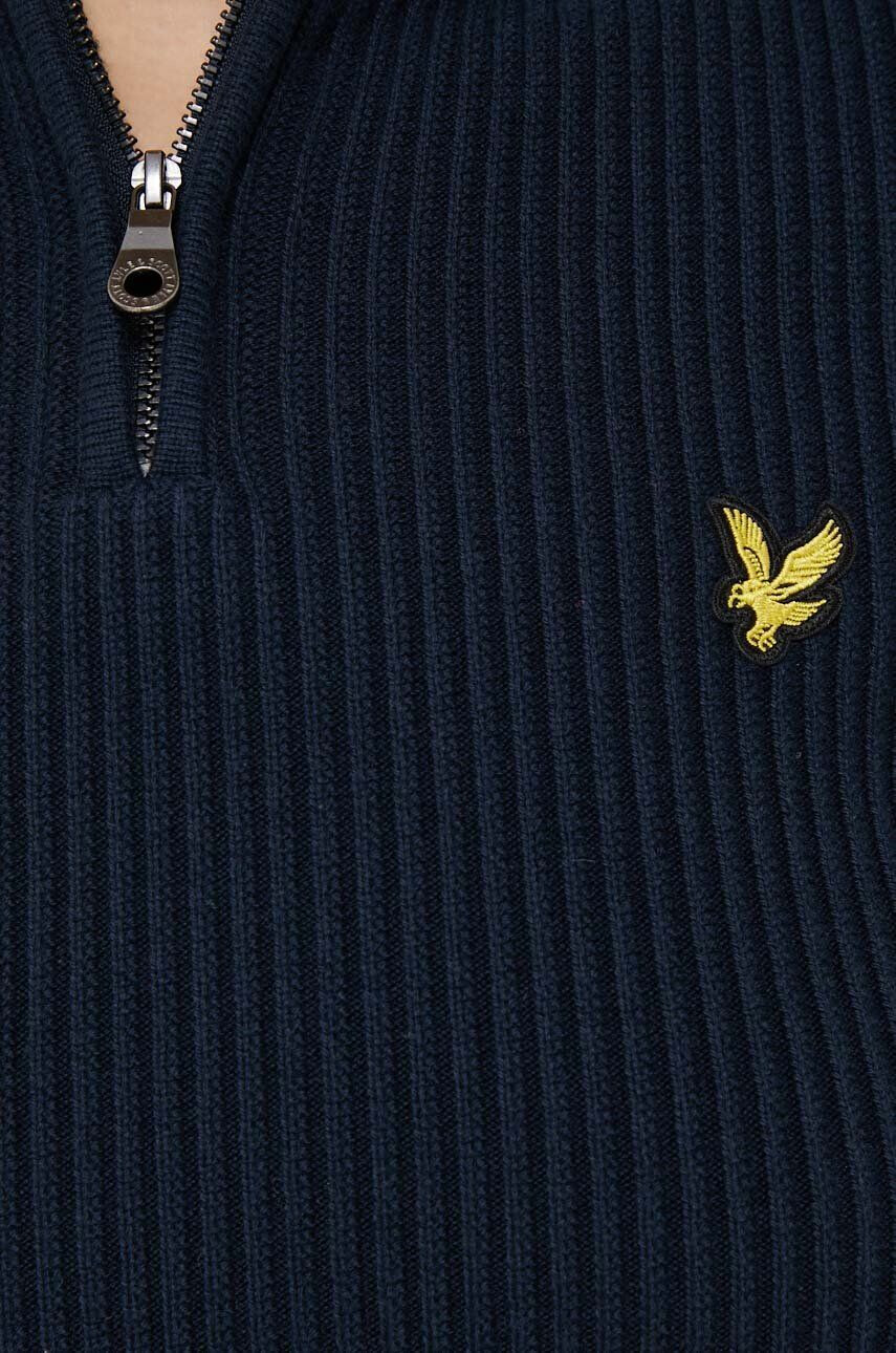 Lyle & Scott Svetr z vlněné směsi dámský tmavomodrá barva hřejivý - Pepit.cz