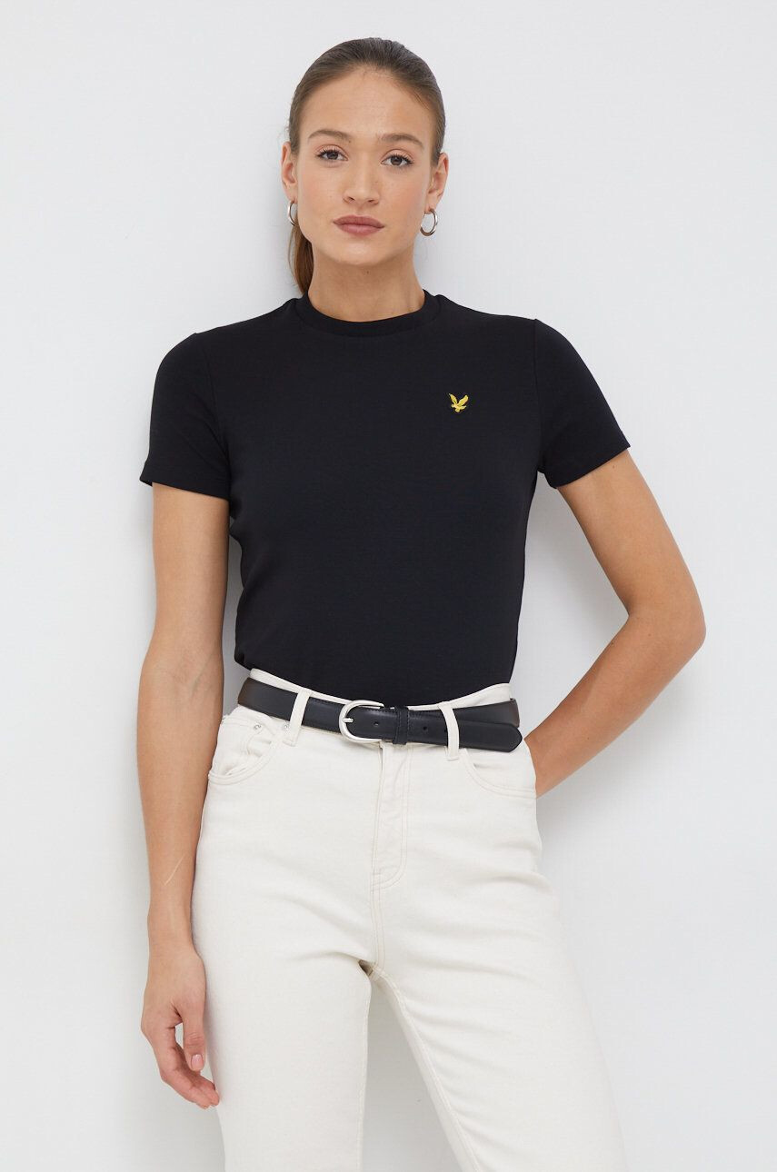 Lyle & Scott Tričko černá barva - Pepit.cz