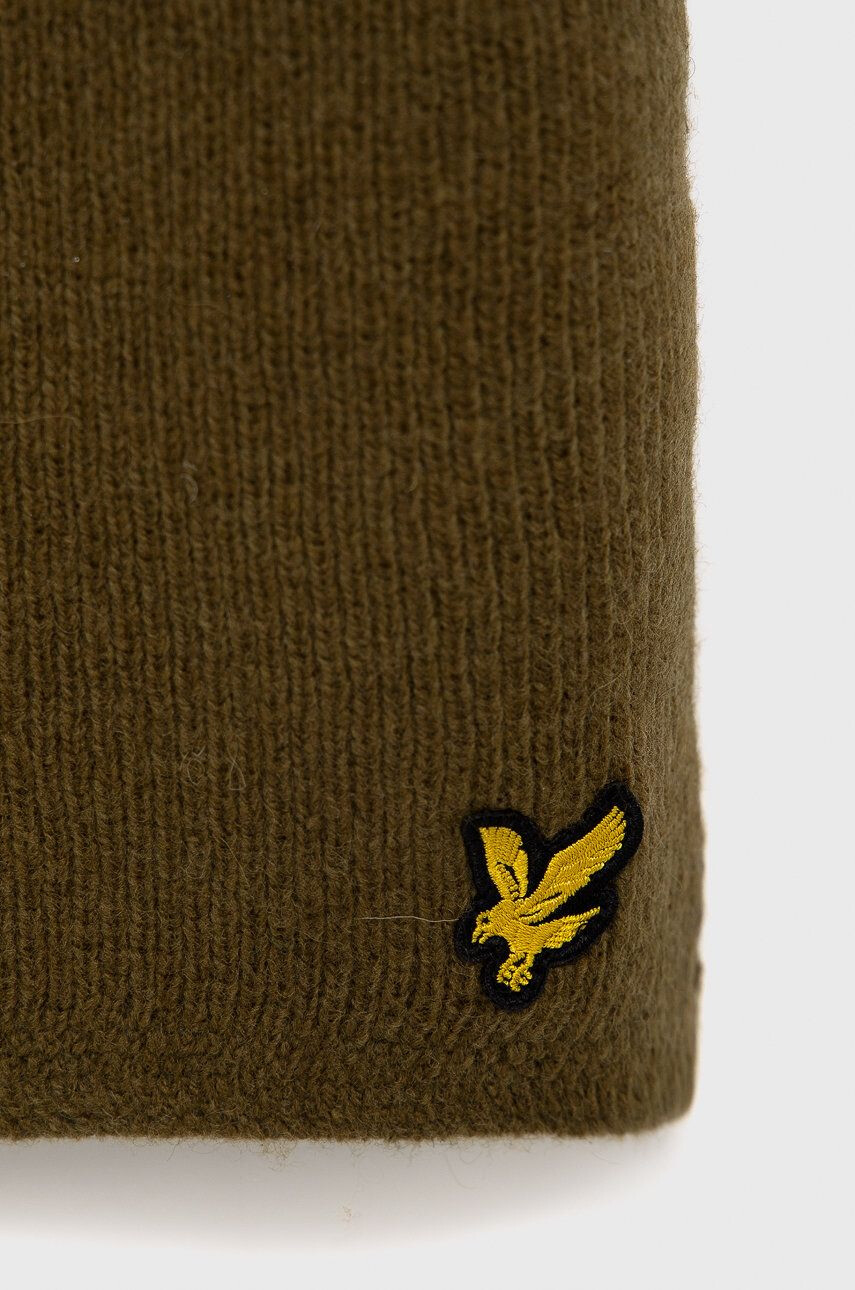 Lyle & Scott Vlněná šála zelená barva hladká - Pepit.cz