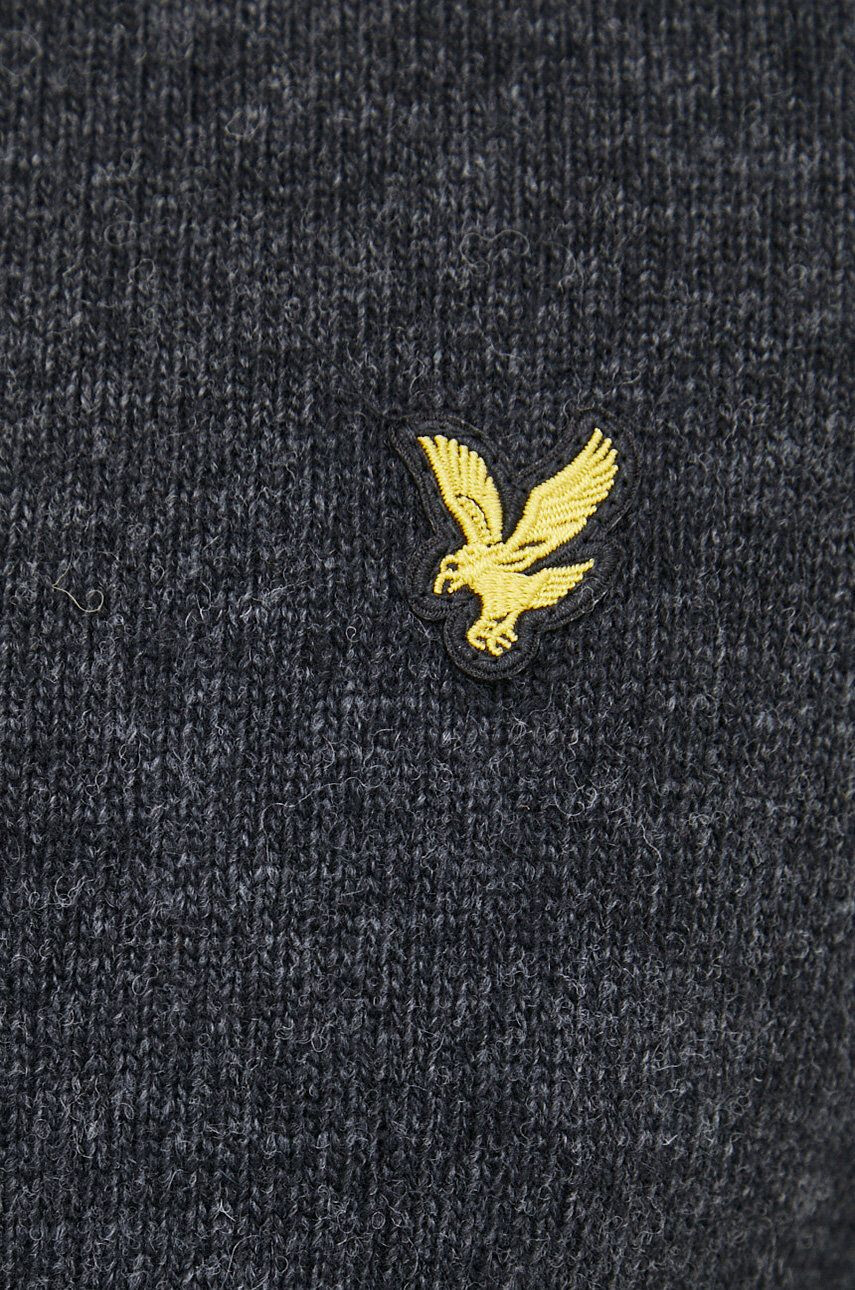 Lyle & Scott Vlněný svetr pánský šedá barva lehký - Pepit.cz