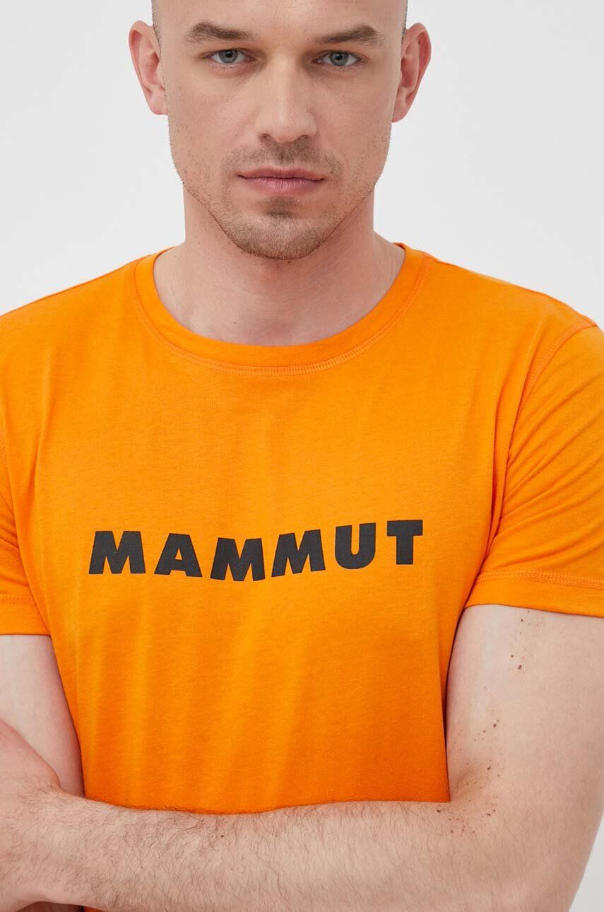 Mammut Sportovní tričko Core Logo oranžová barva s potiskem - Pepit.cz