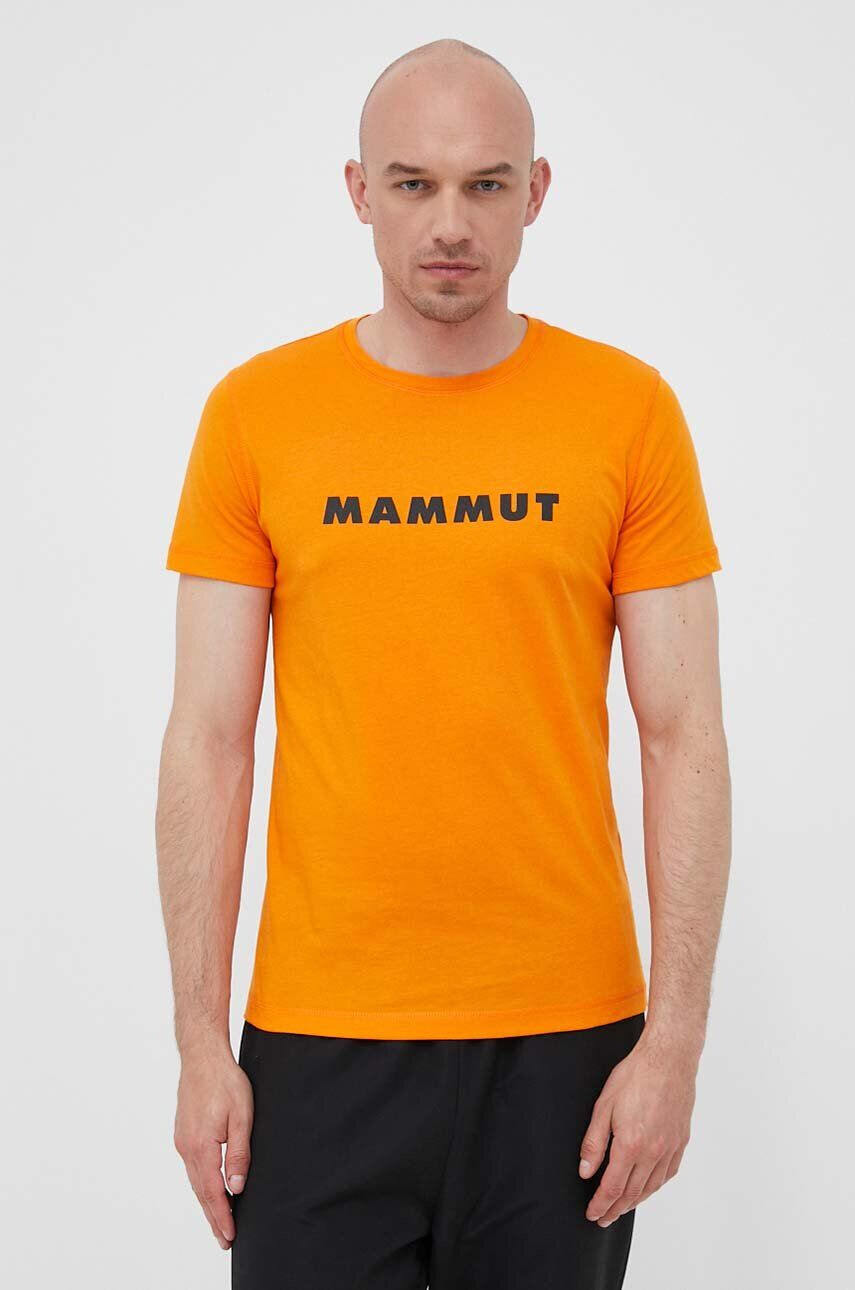 Mammut Sportovní tričko Core Logo oranžová barva s potiskem - Pepit.cz