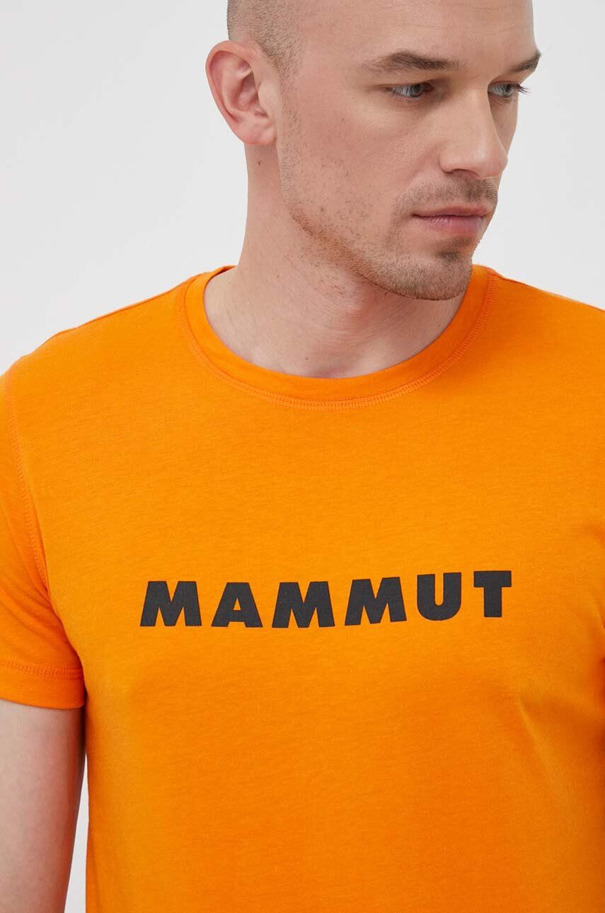 Mammut Sportovní tričko Core Logo oranžová barva s potiskem - Pepit.cz