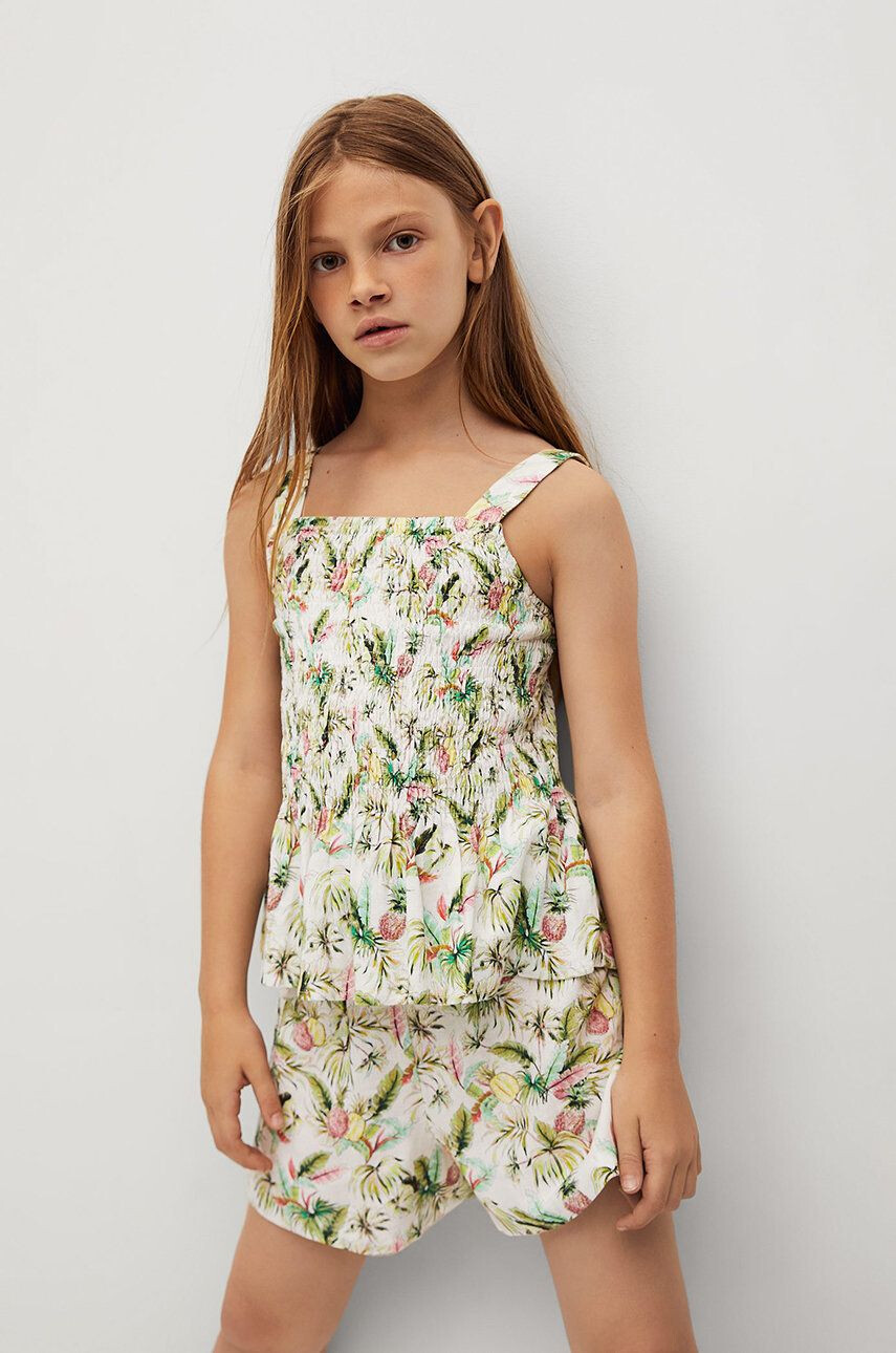 Mango Kids Dětská halenka Lulu 110-164 cm bílá barva - Pepit.cz