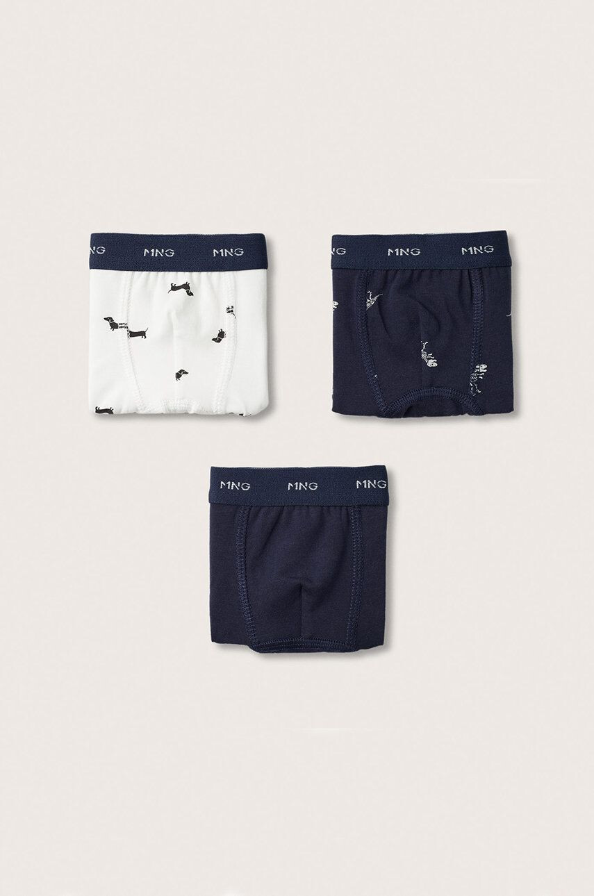 Mango Kids Dětské boxerky Teckel (3-pack) tmavomodrá barva - Pepit.cz