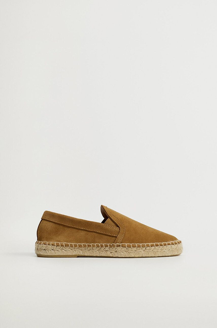 Mango Man Kožené espadrilky SLIPON - Pepit.cz