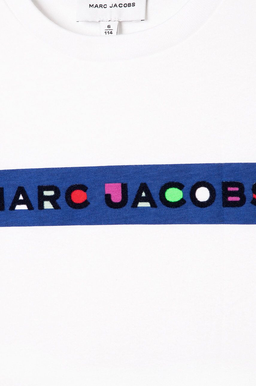 Marc Jacobs Dětské bavlněné tričko bílá barva s potiskem - Pepit.cz