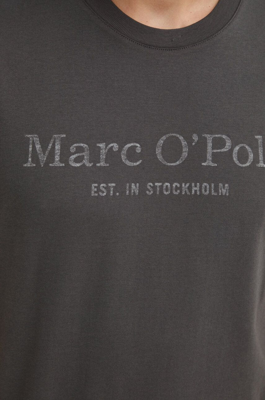 Marc O'Polo Bavlněné tričko šedá barva s potiskem - Pepit.cz