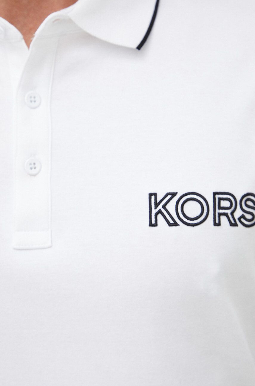 Michael Kors Bavlněné polo tričko bílá barva s aplikací - Pepit.cz