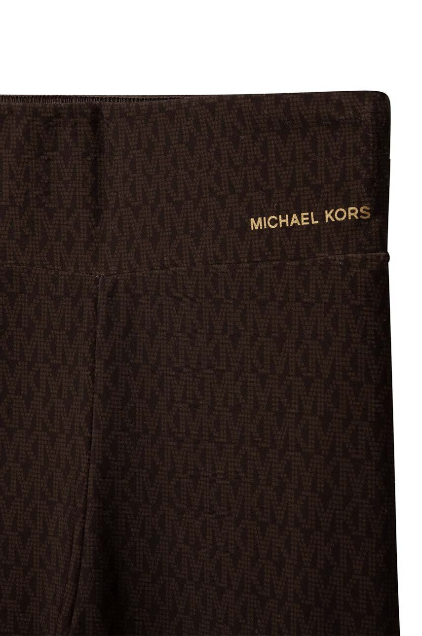 Michael Kors Dětské legíny hnědá barva s potiskem - Pepit.cz