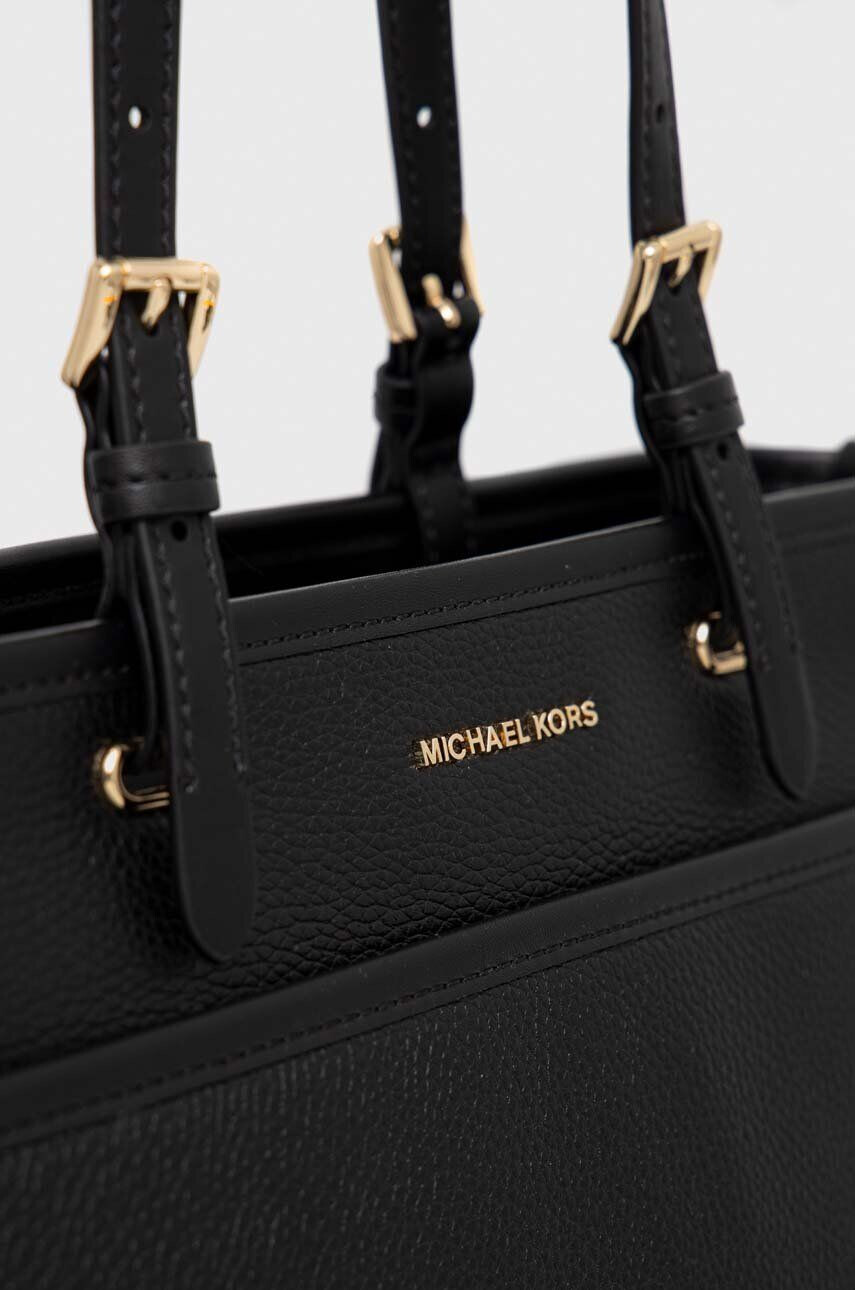 MICHAEL Michael Kors Kožená kabelka černá barva - Pepit.cz