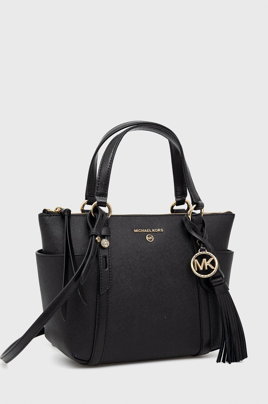 MICHAEL Michael Kors Kožená kabelka černá barva - Pepit.cz