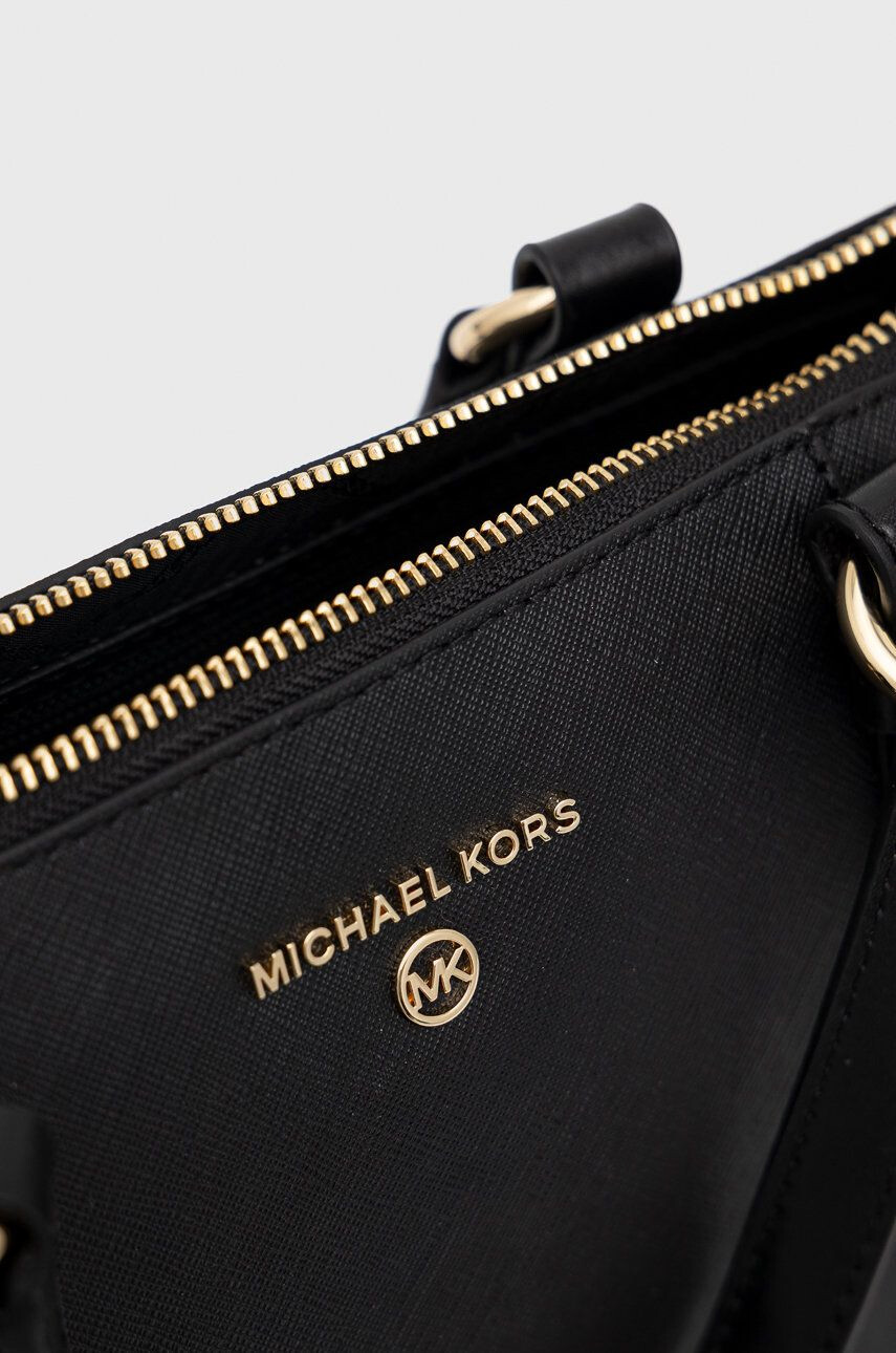 MICHAEL Michael Kors Kožená kabelka černá barva - Pepit.cz