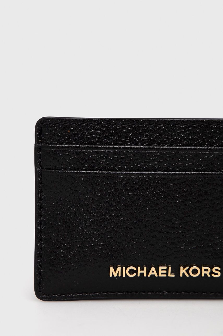 MICHAEL Michael Kors Kožené pouzdro na karty dámský černá barva - Pepit.cz