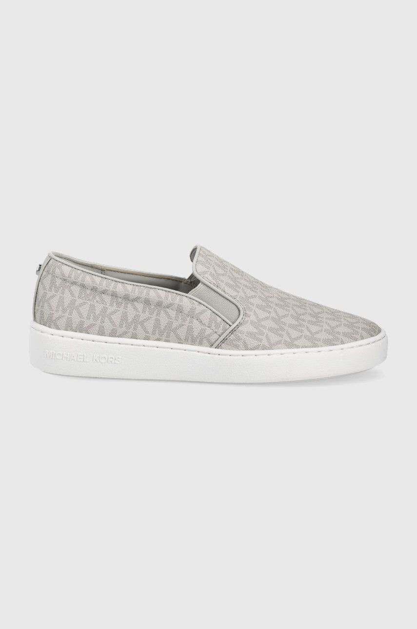 MICHAEL Michael Kors Kožené tenisky Keaton Slip On šedá barva - Pepit.cz