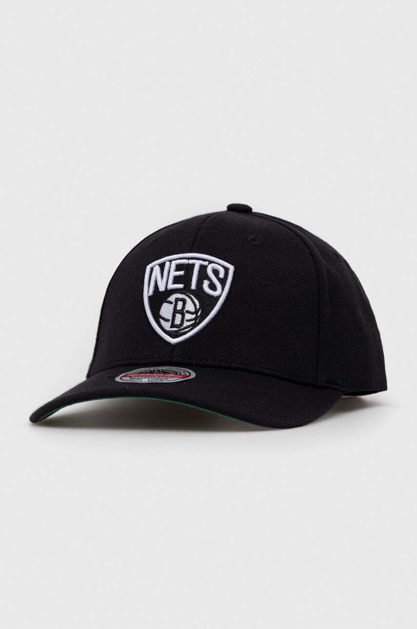 Mitchell&Ness Čepice s vlněnou směsí Brooklyn Nets černá barva s aplikací - Pepit.cz