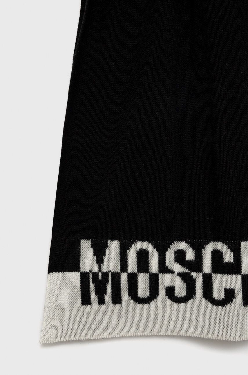 Moschino Šátek z vlněné směsi černá barva hladký - Pepit.cz