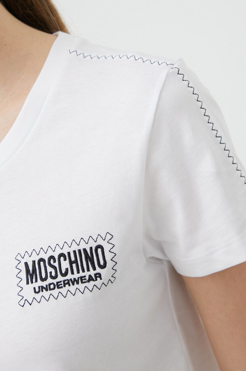 Moschino Underwear Bavlněné pyžamové tričko bílá barva - Pepit.cz