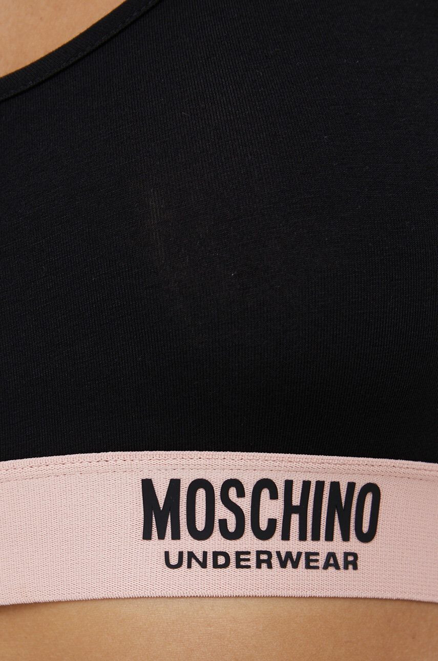 Moschino Underwear Podprsenka černá barva hladká - Pepit.cz