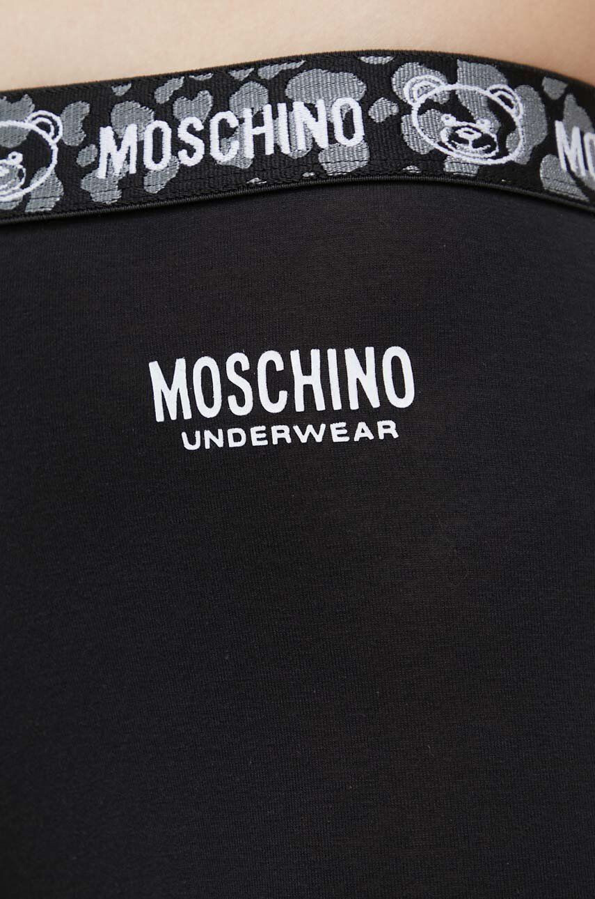 Moschino Underwear Společenské legíny černá barva s potiskem - Pepit.cz