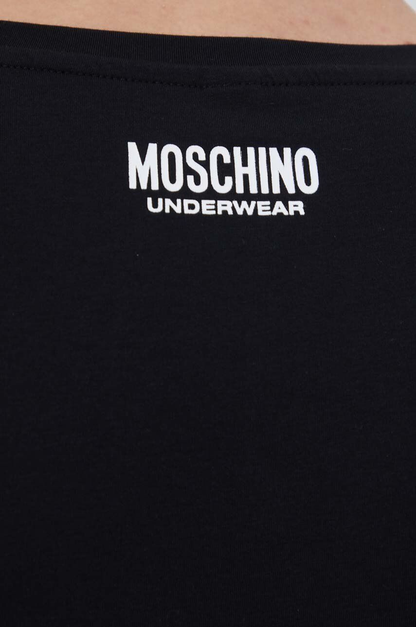 Moschino Underwear Tričko s dlouhým rukávem černá barva s potiskem - Pepit.cz