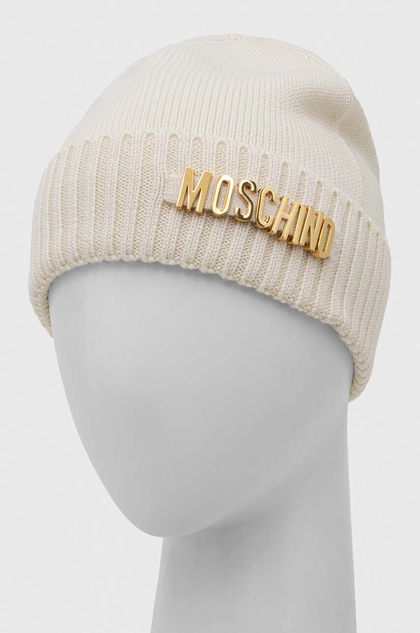 Moschino Vlněný klobouk béžová barva - Pepit.cz