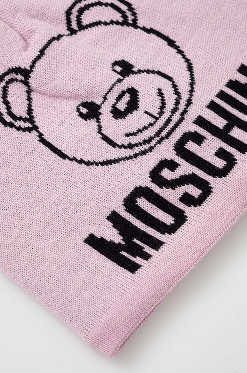 Moschino Čepice růžová barva z husté pleteniny - Pepit.cz