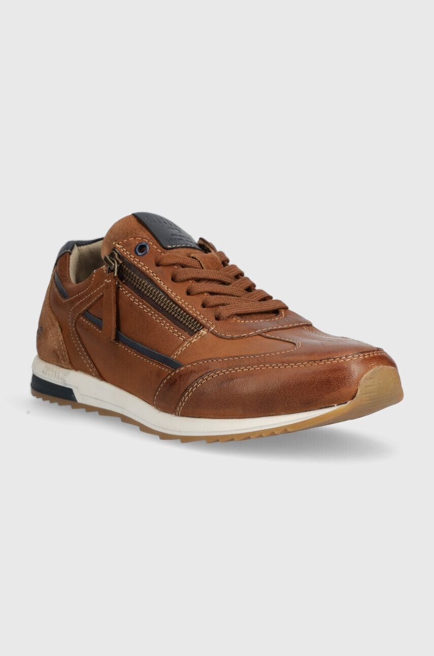 Mustang Kožené sneakers boty hnědá barva 4944302 - Pepit.cz