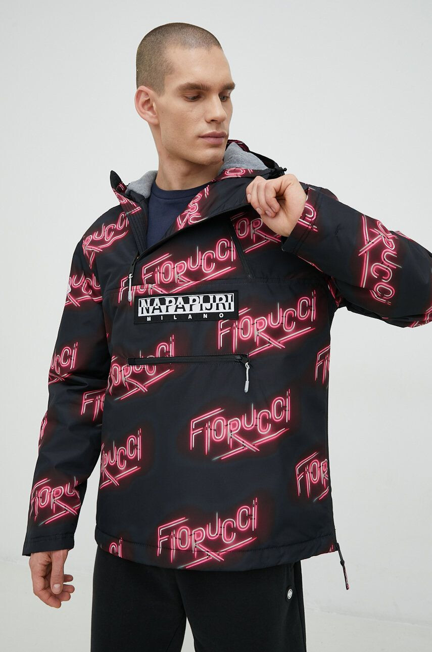 Napapijri Bunda X Fiorucci pánská černá barva - Pepit.cz