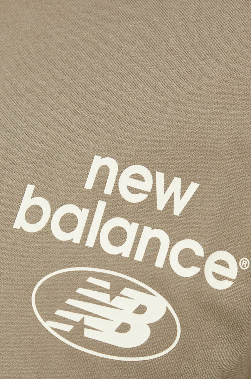 New Balance Bavlněné tričko zelená barva - Pepit.cz