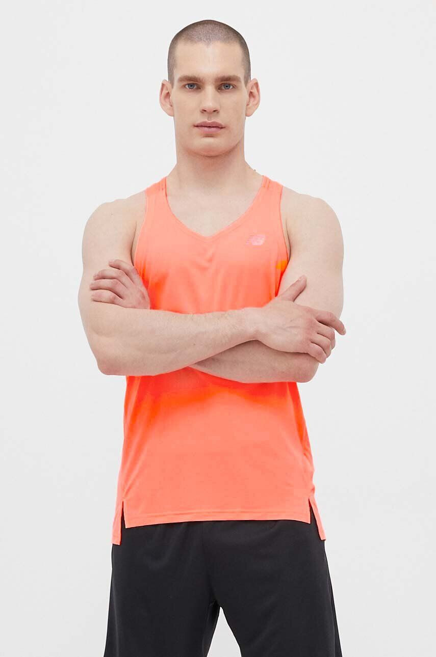 New Balance Běžecké tričko Accelerate Singlet oranžová barva - Pepit.cz