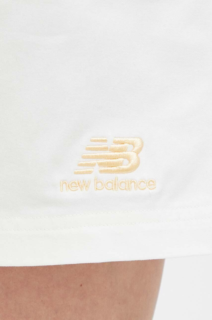 New Balance Kraťasy dámské bílá barva hladké high waist - Pepit.cz