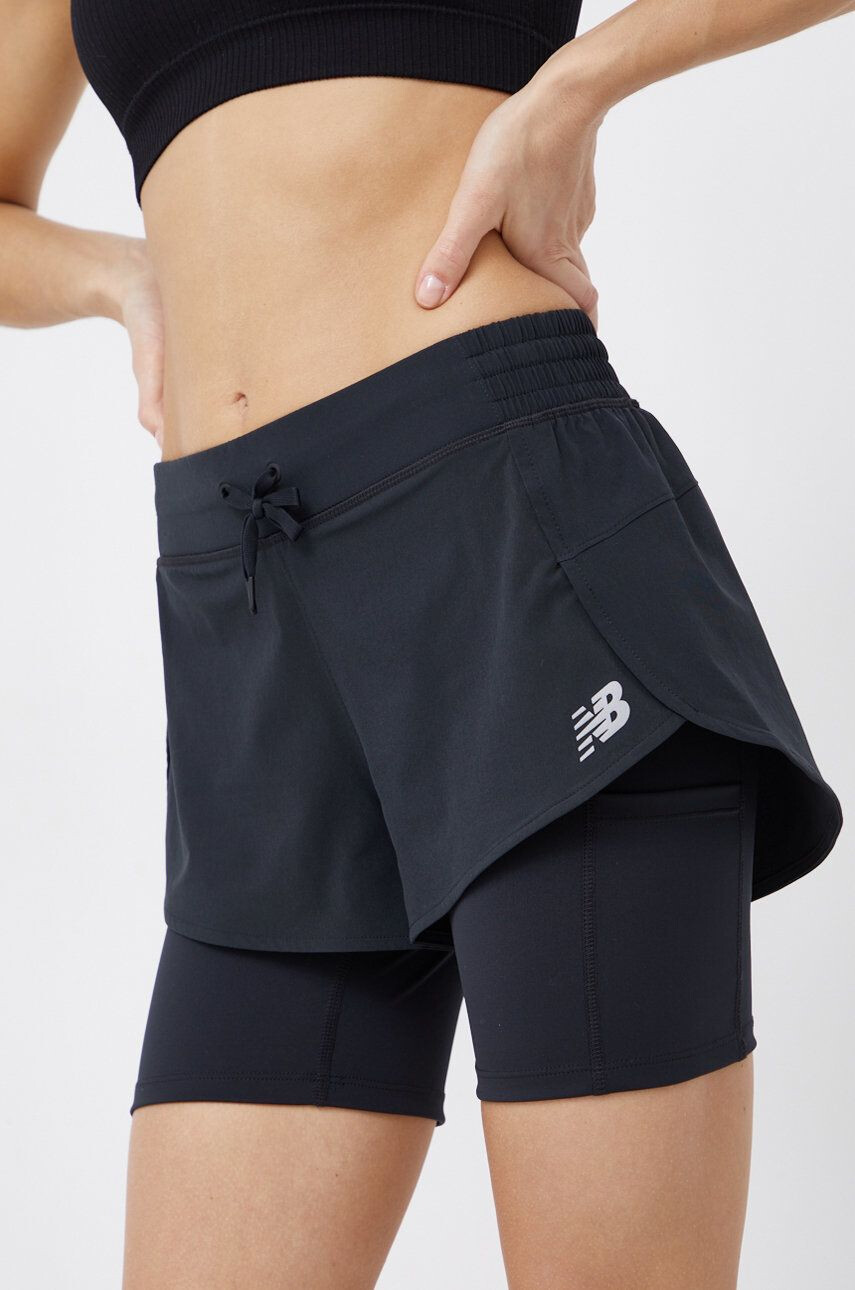 New Balance Kraťasy dámské růžová barva hladké high waist - Pepit.cz