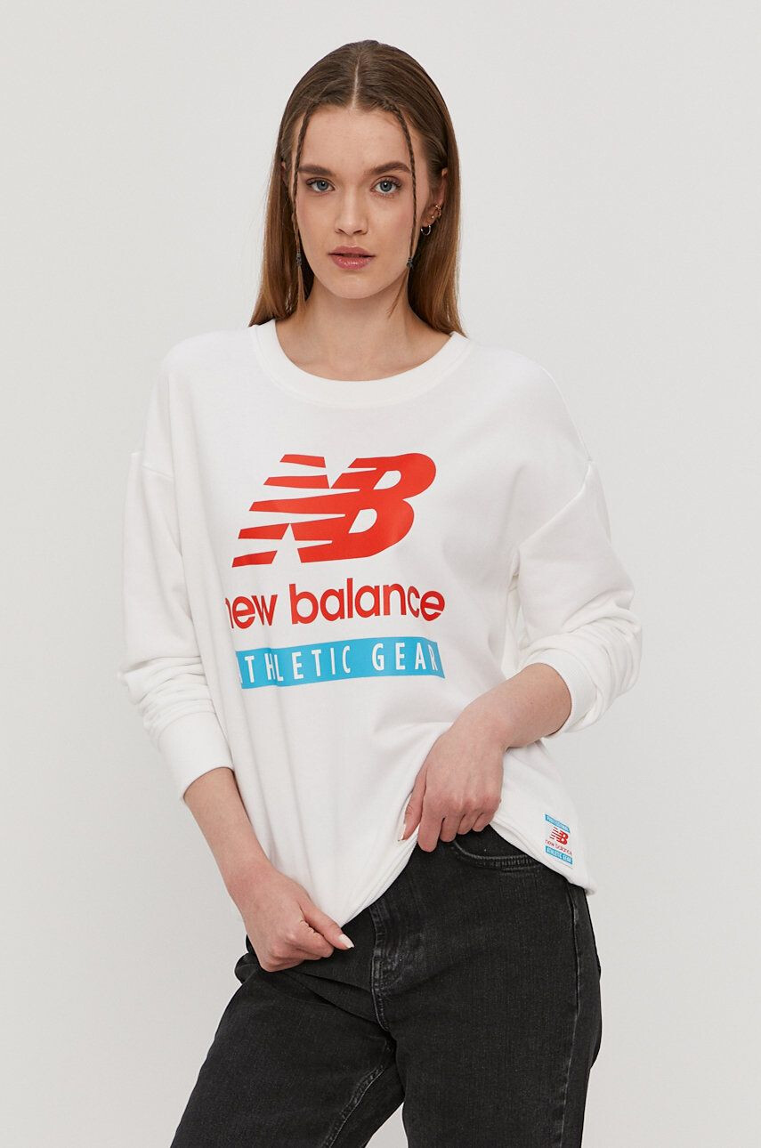 New Balance Mikina MT13513MOE pánská oranžová barva s aplikací MT13513MOE-835 - Pepit.cz