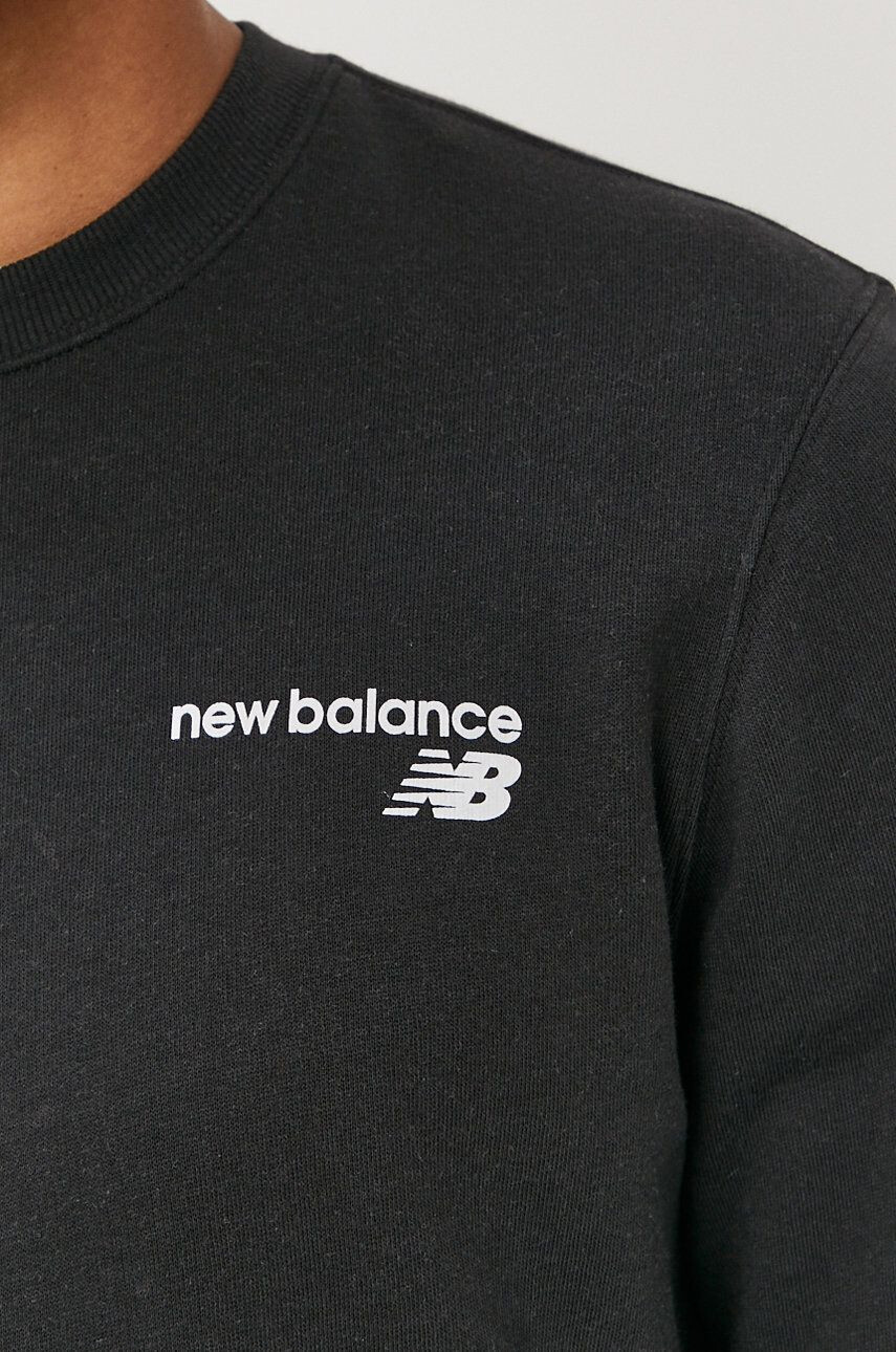 New Balance Mikina dámská černá barva s kapucí s potiskem - Pepit.cz